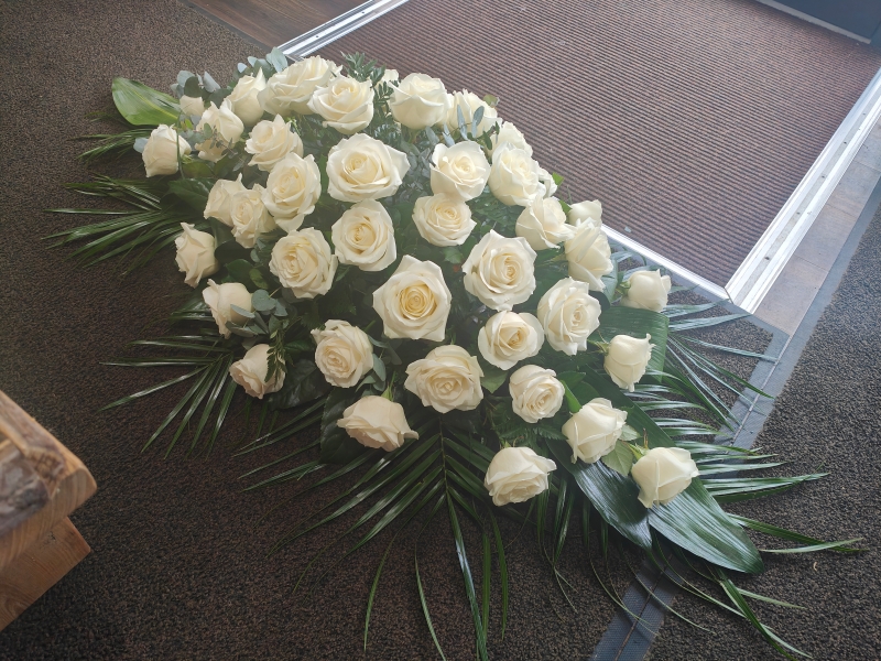 White Rose Casket Spray