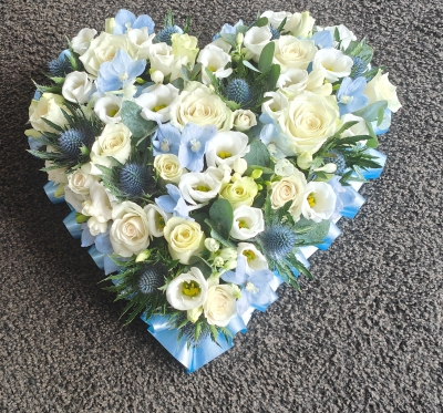 Petite Blue and White Heart