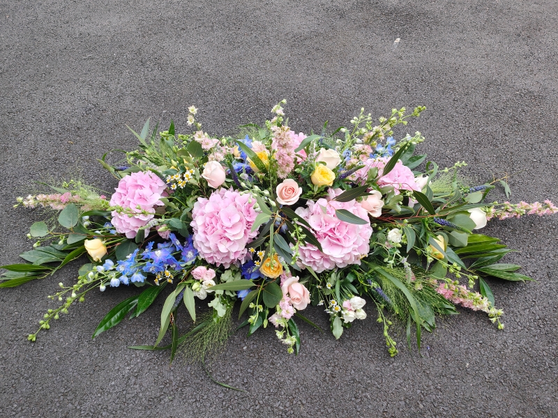 Pink Hydrangea Casket Spray