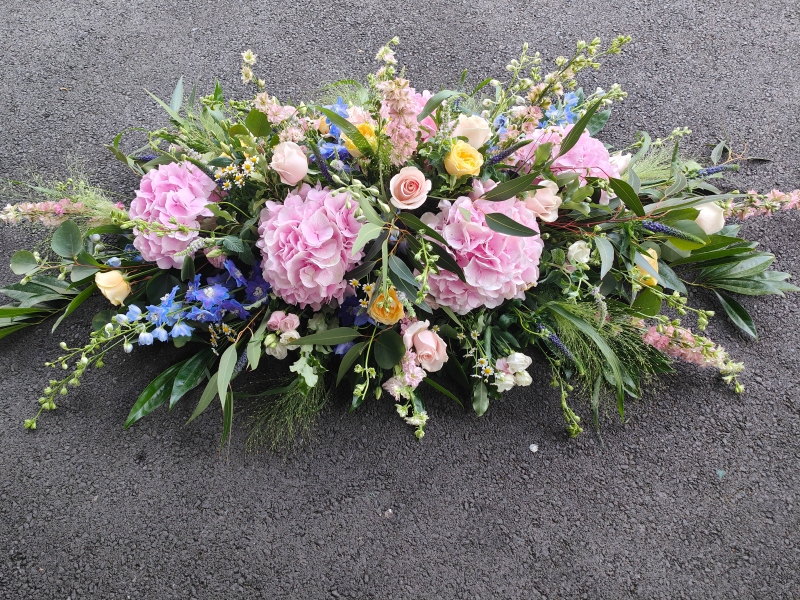 Pink Hydrangea Casket Spray