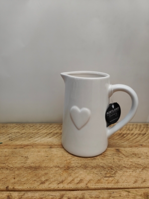 Ceramic White Heart Jug