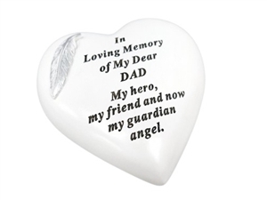 Dad Feather Heart Plaque