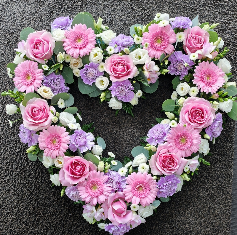 Open Heart pink and lilacs