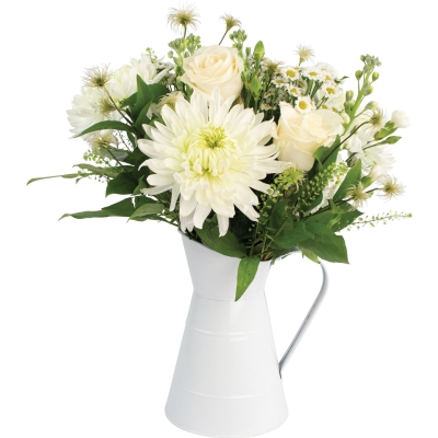 Stylish white flower jug