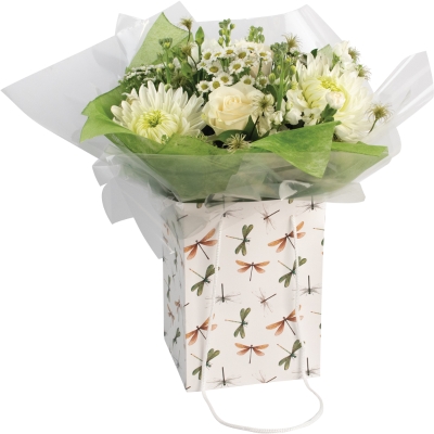 White flower gift bag