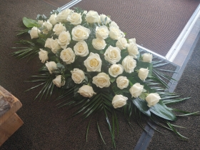 White Rose Casket Spray