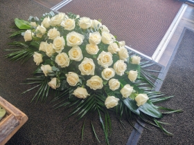 White Rose Casket Spray