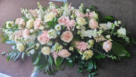 Pastel Pink and White casket Spray