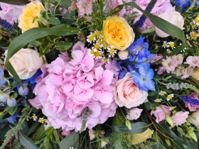 Pink Hydrangea Casket Spray