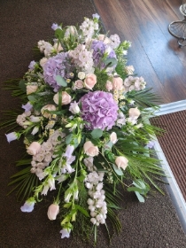 Lilac casket spray