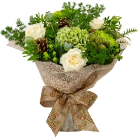 Luxury White & Green Christmas Bouquet