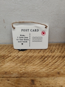 Mum Porcelain Hanging Post Card Sign