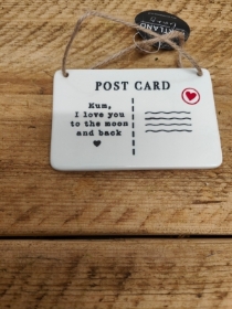 Mum Porcelain Hanging Post Card Sign