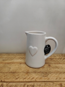 Ceramic White Heart Jug