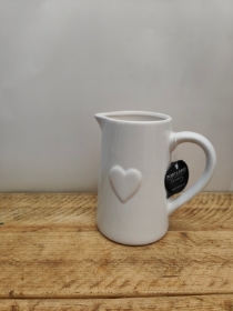 Ceramic White Heart Jug