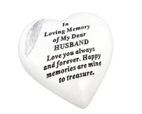 Husband Feather Heart Plaque